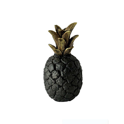Florabelle Living Decorative Carina Black Pineapple with Gold Leaves Small