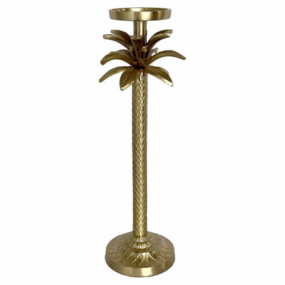 Florabelle Living Decorative Aspen Palm Candle Stick Gold Medium