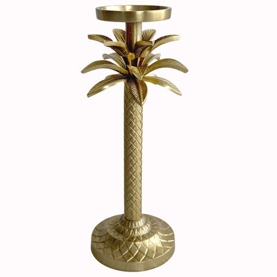 Florabelle Living Decorative Aspen Palm Candle Stick Gold Small