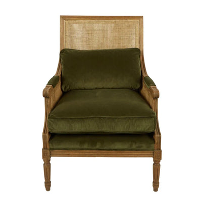 Florabelle Living Armchairs Keahi Oak Armchair W/ Green Cushions