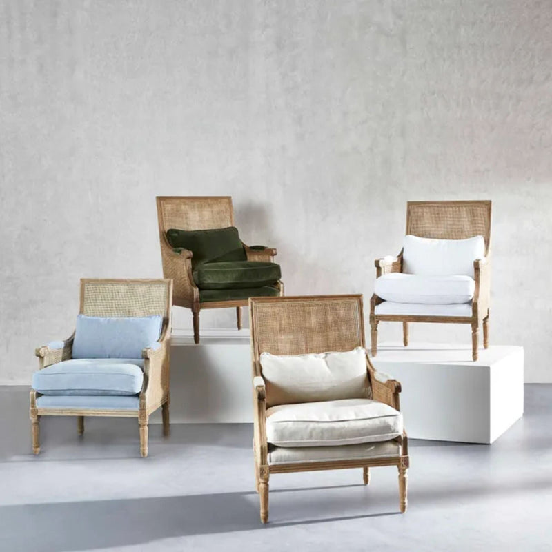 Florabelle Living Armchairs Keahi Oak Armchair W/ White Cushions