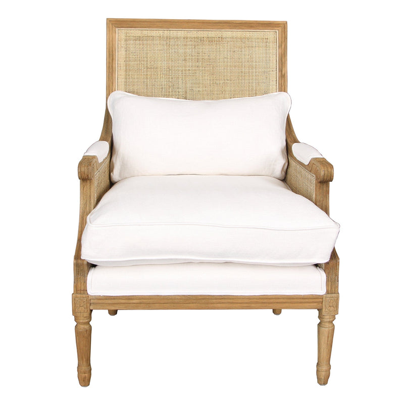 Florabelle Living Armchairs Keahi Oak Armchair W/ White Cushions