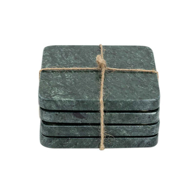 Florabelle Living Coasters River Marble Coaster Square Green Set of 4