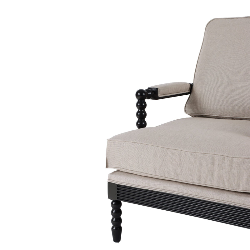 Oneworld Collection armchairs Elizabeth Bobbin Hamptons Armchair Black