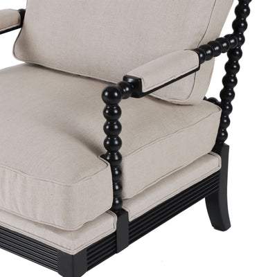 Oneworld Collection armchairs Elizabeth Bobbin Hamptons Armchair Black