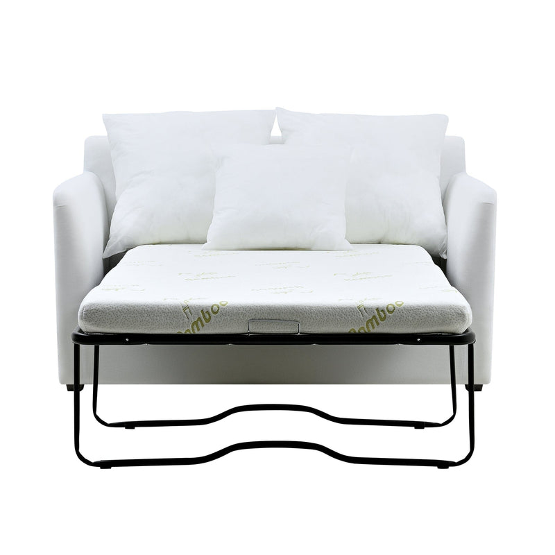 Florabelle Living Sofa Beds Noosa 1.5 Seat Sofa Bed Beach with White Piping