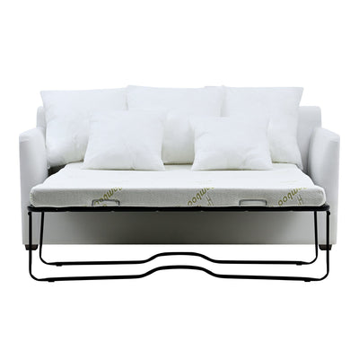 Florabelle Living Sofa Beds Noosa 2.5 Seat Sofa Bed Grey W/ White Piping