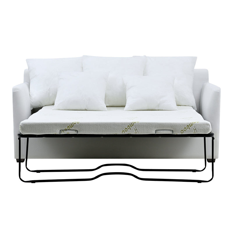 Florabelle Living Sofa Beds Noosa 2.5 Seat Sofa Bed Natural W/ White Piping