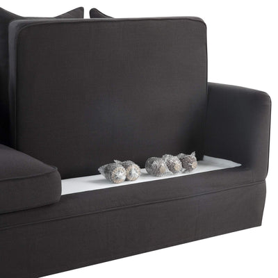 Florabelle Living Sofa Beds Noosa 3 Seat Hamptons Queen Sofa Bed Charcoal Linen Blend