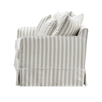 Oneworld Collection Slip Covers Slip Cover Only - Noosa 2 Seat Hamptons Sofa Natural Stripe