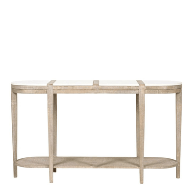 Florabelle Living Consoles Pompeii Marble Oval Console
