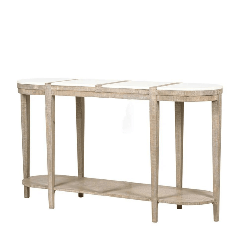 Florabelle Living Consoles Pompeii Marble Oval Console