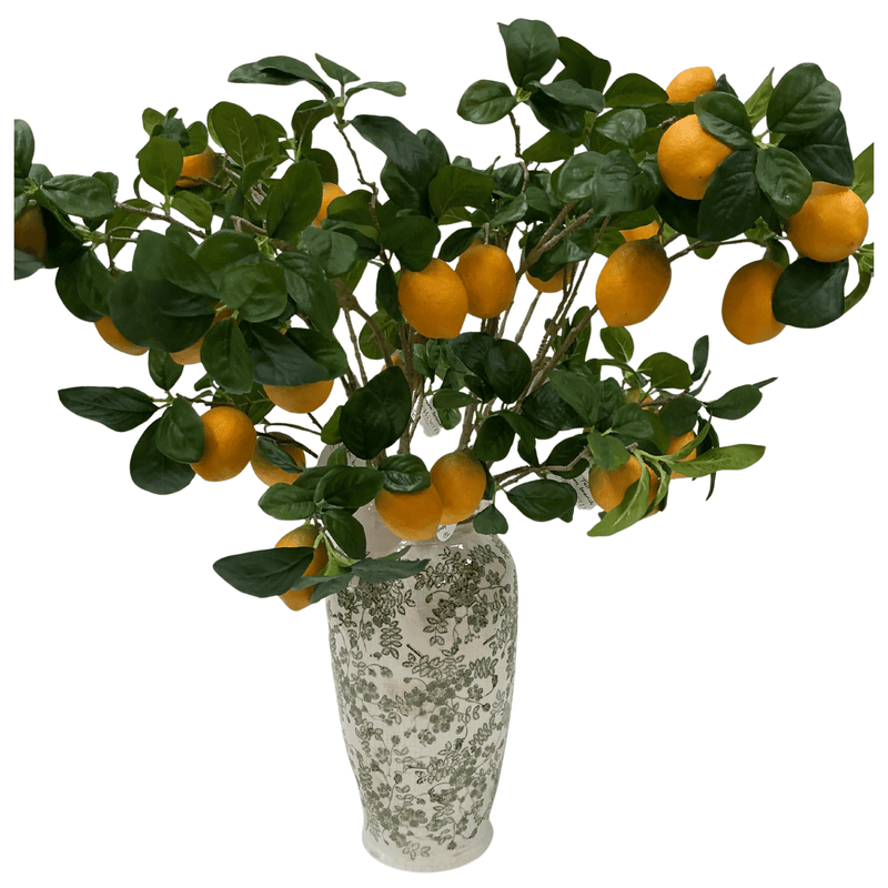Oneworld Collection NZ Faux Plants Tall Lemon Branch Stem with Fruit