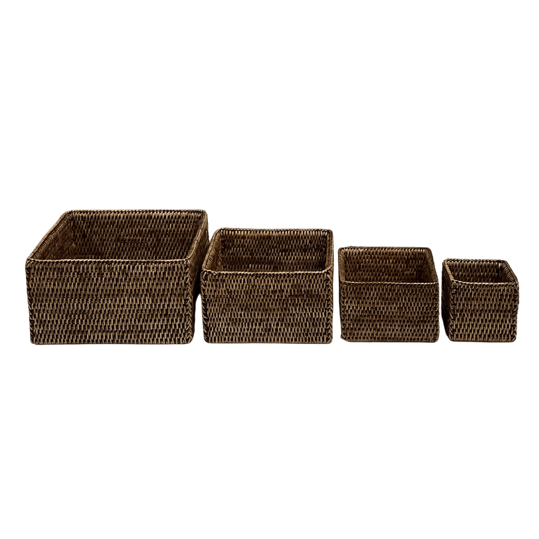 Stackable Rattan Boxes Rattan Stacking Boxes - Set of 4 – Oneworld Collection NZ