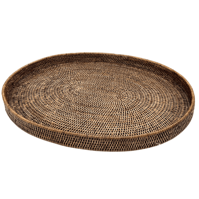 Oneworld Collection NZ Serveware Large Rattan Oval Tray - 70cm