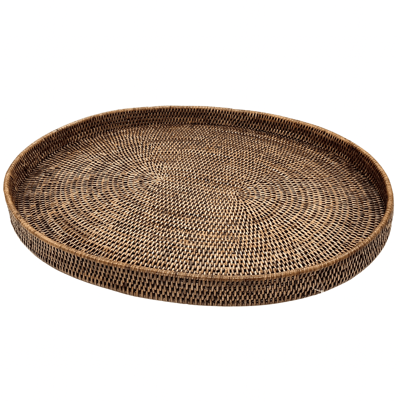 Oneworld Collection NZ Serveware Large Rattan Oval Tray - 70cm