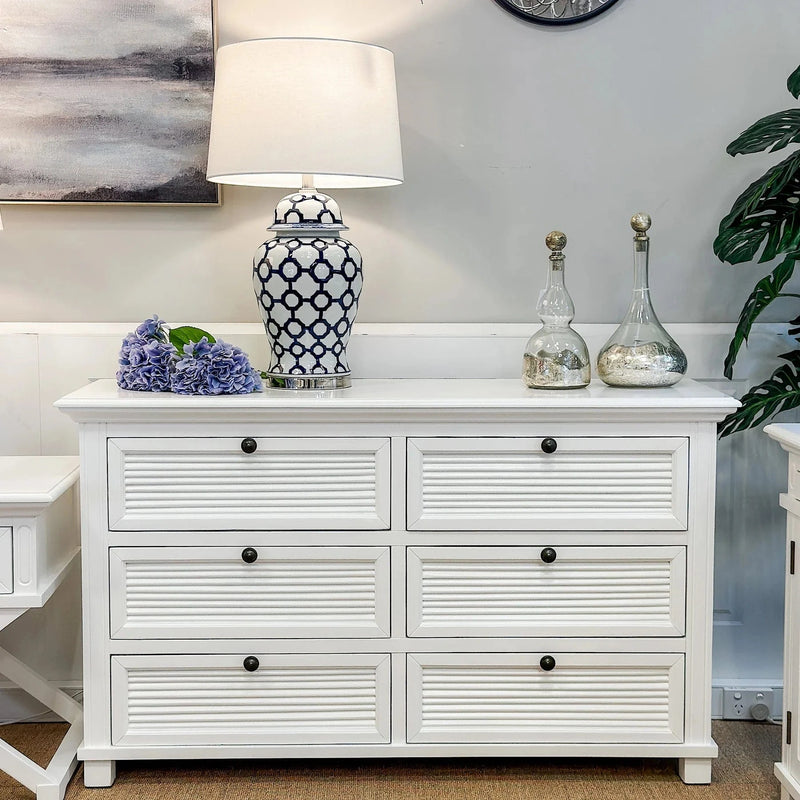 Oneworld Collection Dressers West Beach 6 Drawer Dresser White