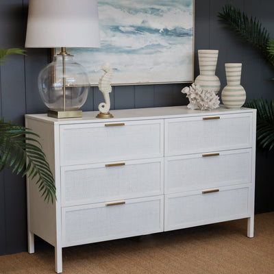 Oneworld Collection NZ Dressers Santorini Dresser 6 Drawer White