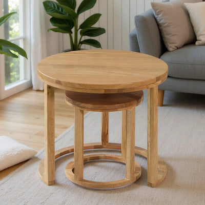 Oneworld Collection NZ Side Table Napier Oak Stackable Side Tables