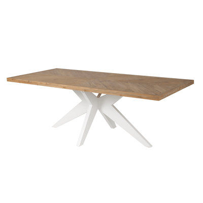 Oneworld Collection NZ Dining Tables Mudgee 220 cm Dining Table Timber Top White Leg