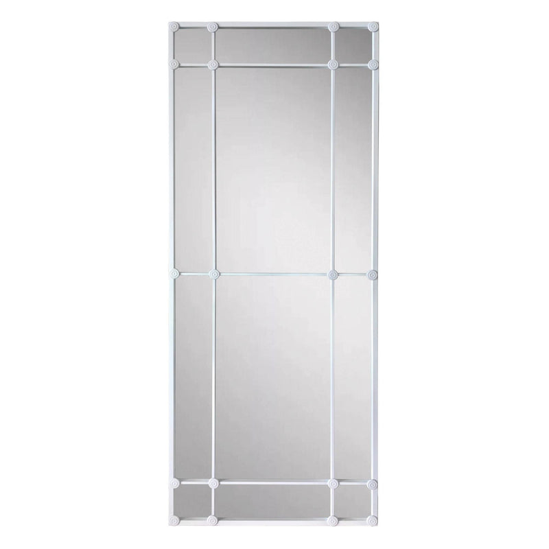 Oneworld Collection mirrors Rectangular 12 Pane Mirror White