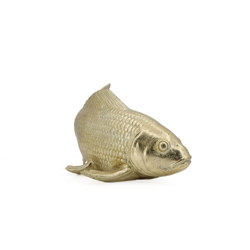 Oneworld Collection decorative Vernazza Gold Fish Ornament L31.5cm