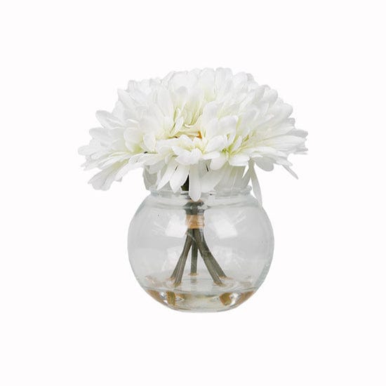 Flower systems Faux Plants Gerbera Bundle in Fishbowl Vase
