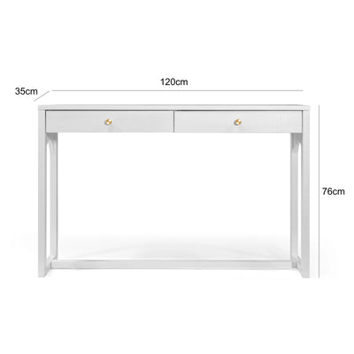 Oneworld Collection NZ Consoles Woodend White Curved Leg Console Table 120cm
