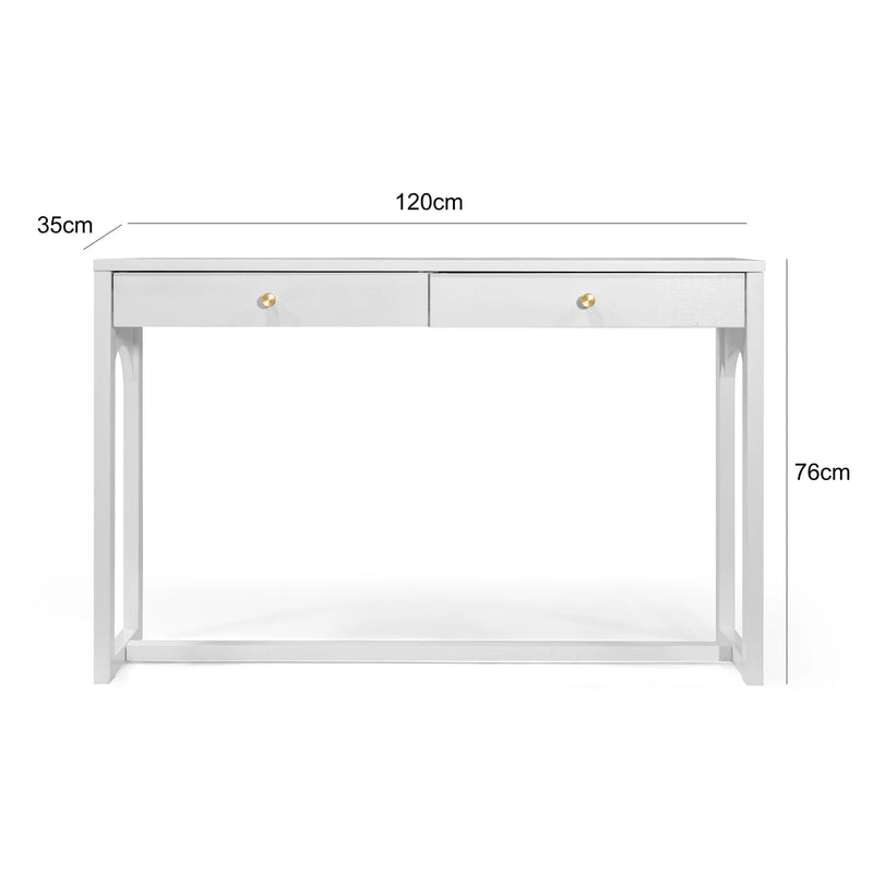 Oneworld Collection NZ Consoles Woodend White Curved Leg Console Table 120cm