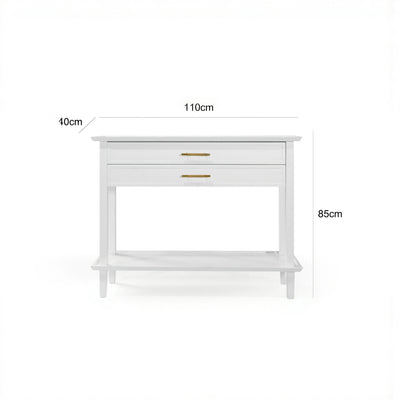 Oneworld Collection NZ Consoles Amber White 2 Drawer Console