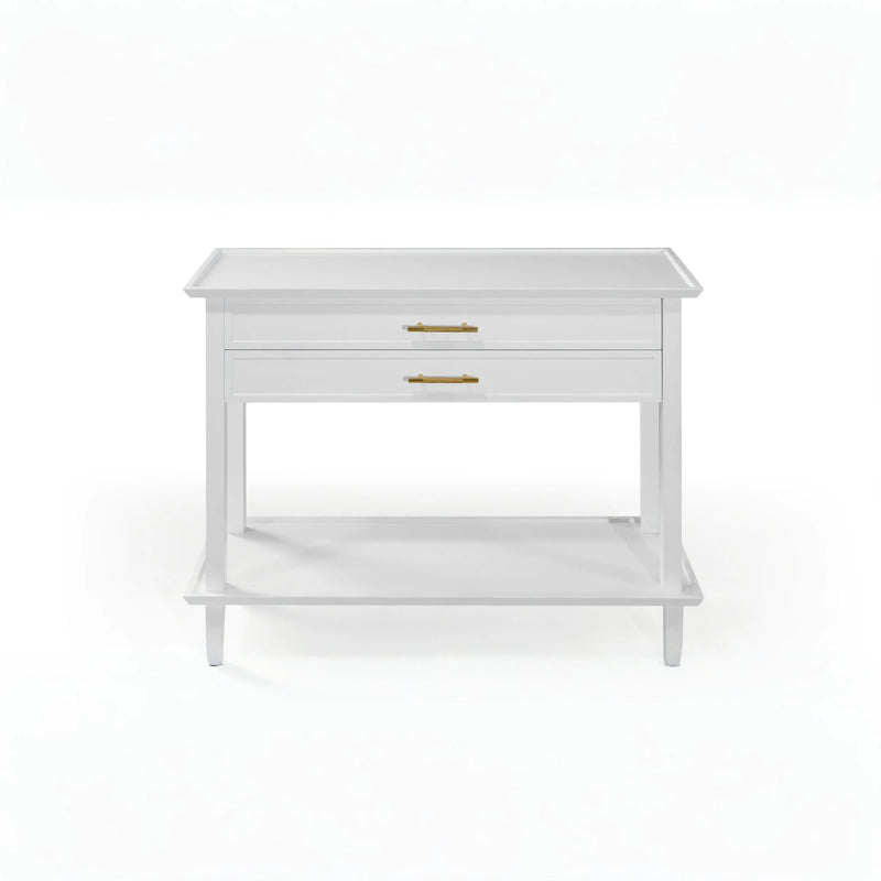 Oneworld Collection NZ Consoles Amber White 2 Drawer Console