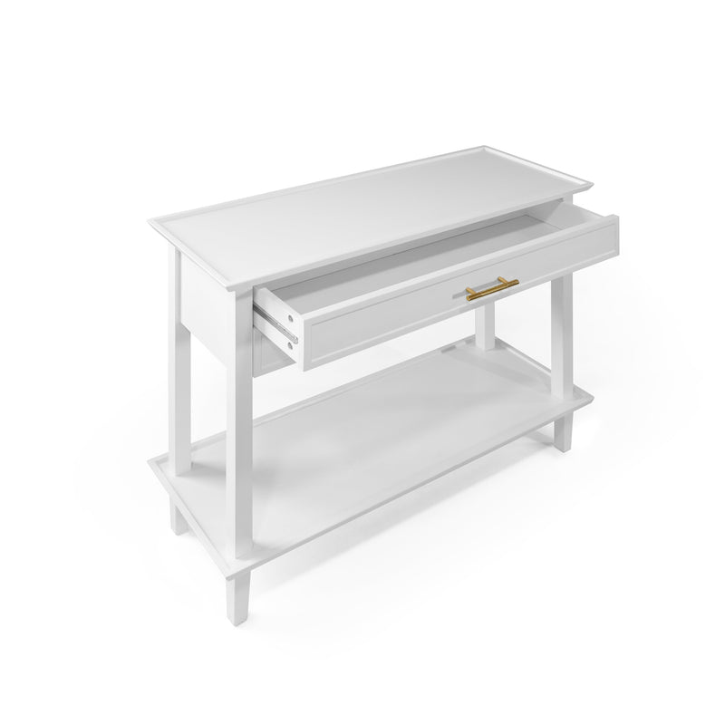 Oneworld Collection NZ Consoles Amber White 2 Drawer Console