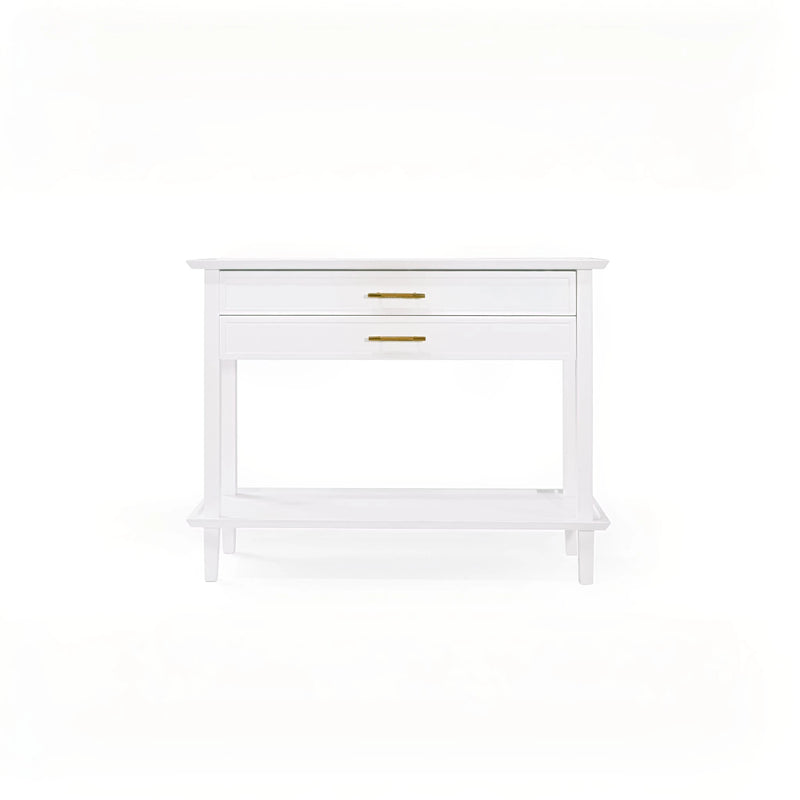 Oneworld Collection NZ Consoles Amber White 2 Drawer Console