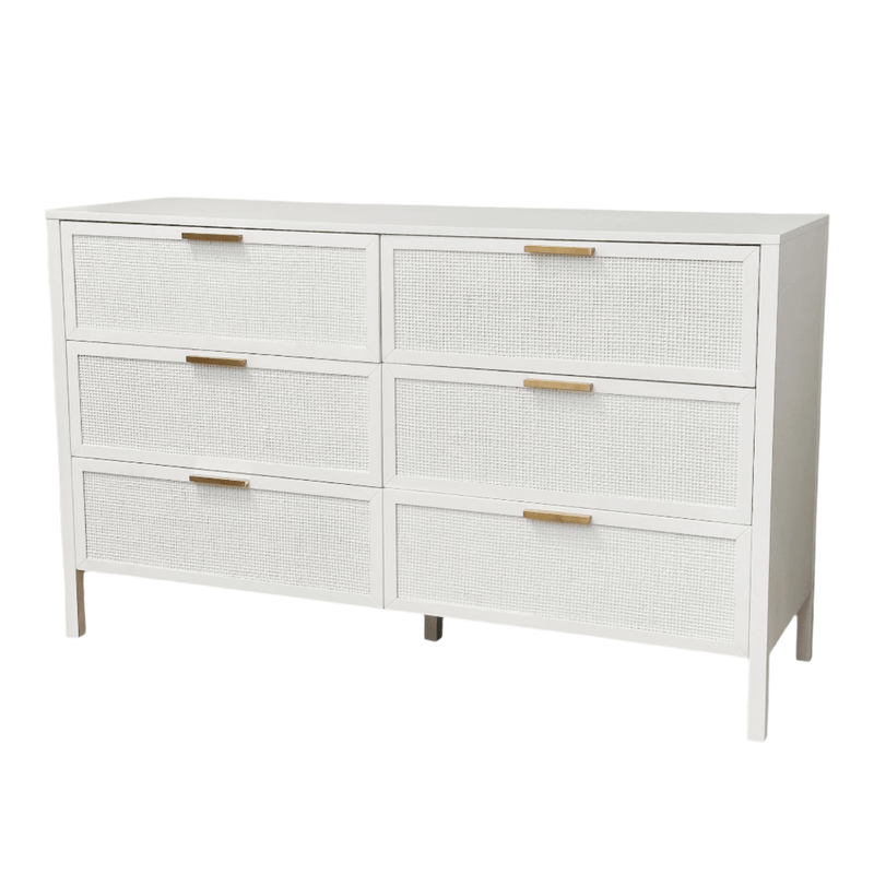 Oneworld Collection NZ Dressers Santorini Dresser 6 Drawer White