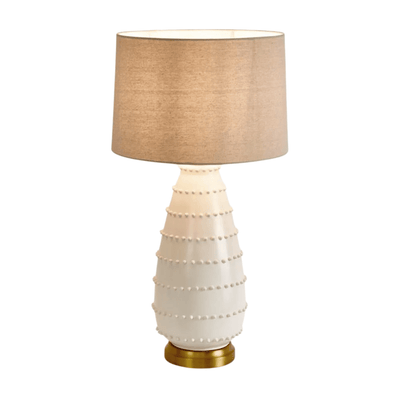 Florabelle Living Table Lamps Grace White Hamptons Table Lamp & Linen Shade