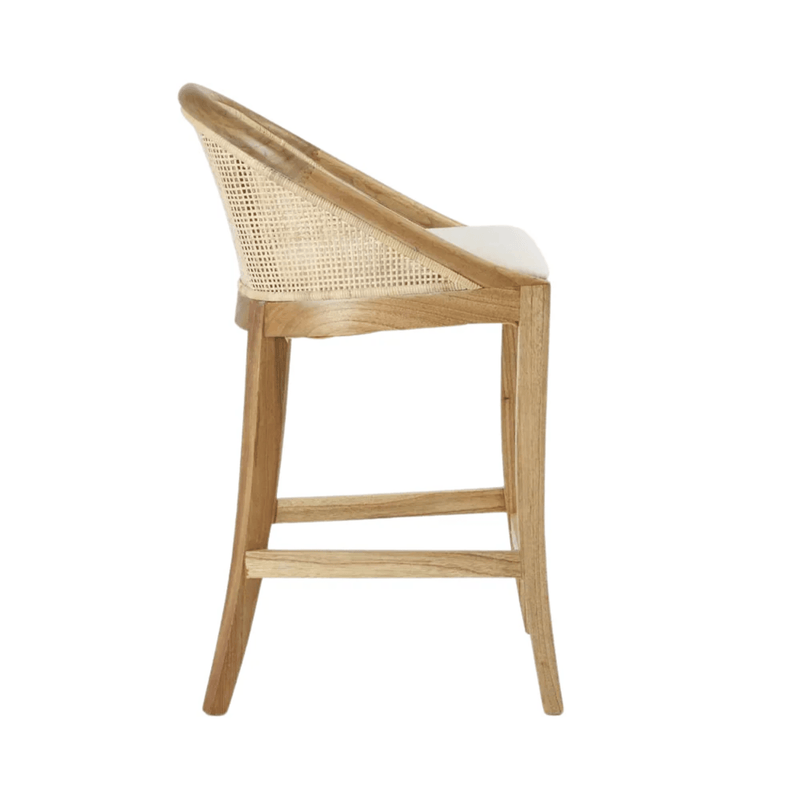Oneworld Collection NZ Barstools Abbey Natural Rattan and Timber Coastal Counter Chair