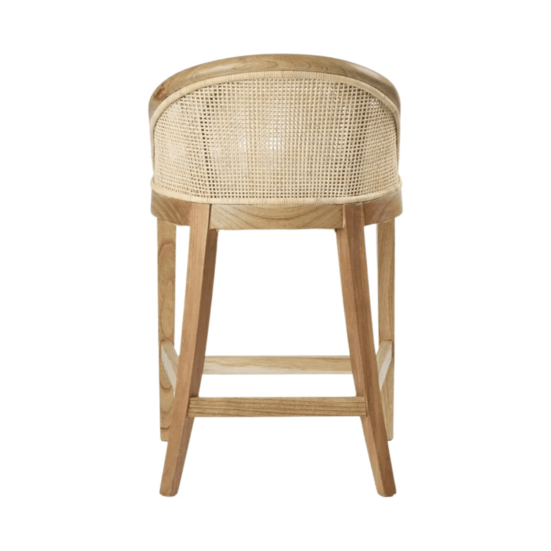 Oneworld Collection NZ Barstools Abbey Natural Rattan and Timber Coastal Counter Chair