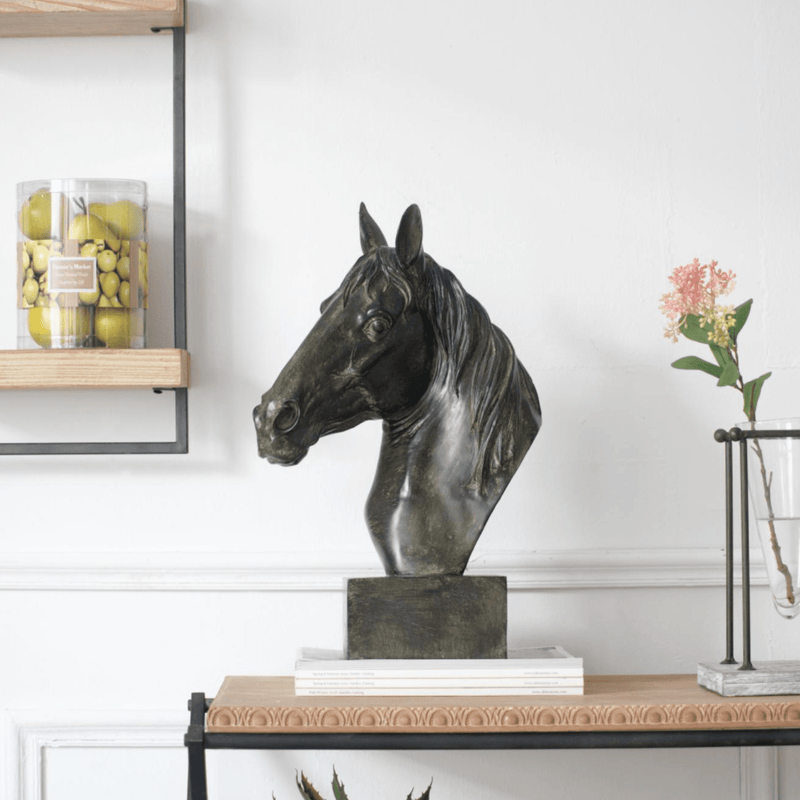 Oneworld Collection Accessories Antique Brown Horse Sculpture On Stand