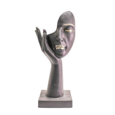 Robert Mark Limited Décor Face in Hand Fibre Clay Statue 60cm High