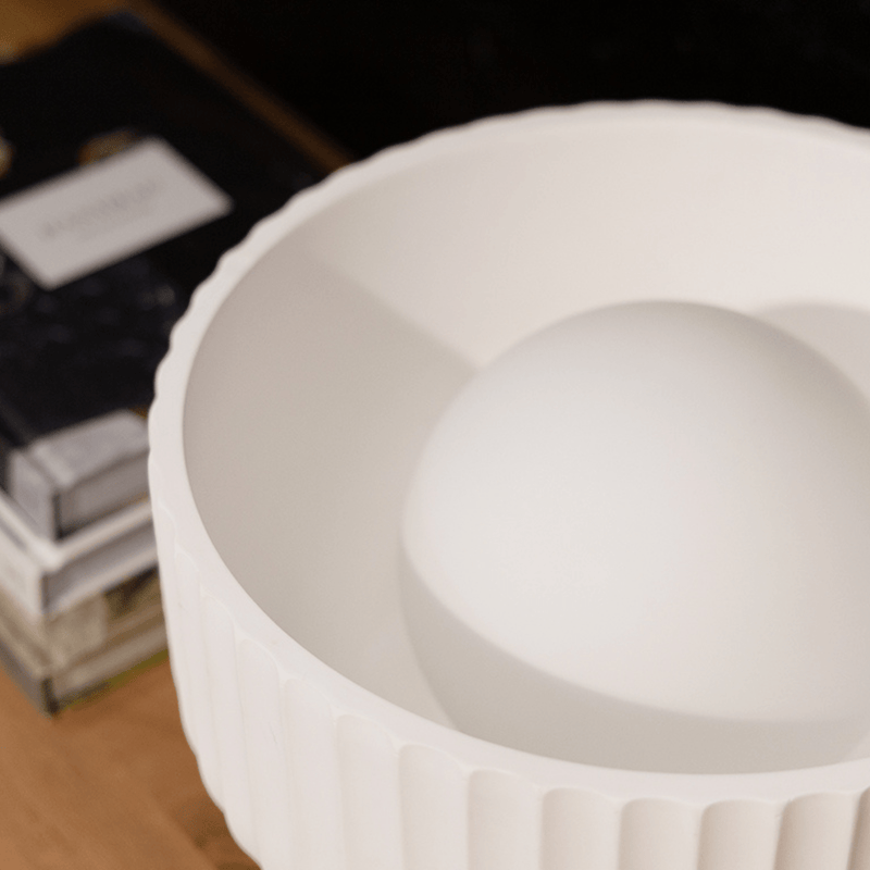 Robert Mark Limited Table Lamps Ribba White Bowl Table Lamp