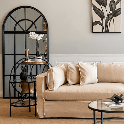 Oneworld Collection Mirrors Hugo Large Iron Arch Mirror With Panes