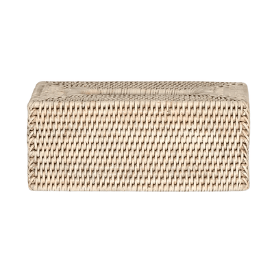 Oneworld Collection NZ Accessories Paume Rattan rectangular Tissue Box - White Washed