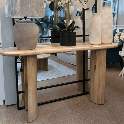 Robert Mark Limited Consoles Curves Wooden Console Table 150cm - Blonde