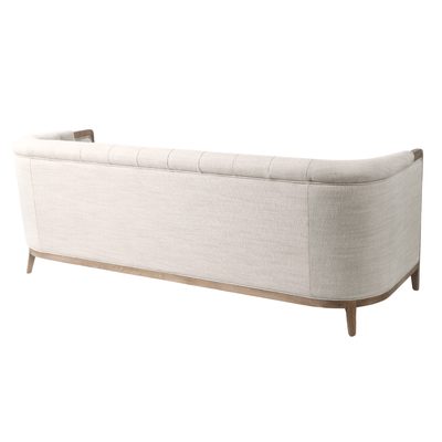 Oneworld Collection NZ 3 Seater Louis 3 Seater Cream Sofa with Washed Oak Frame