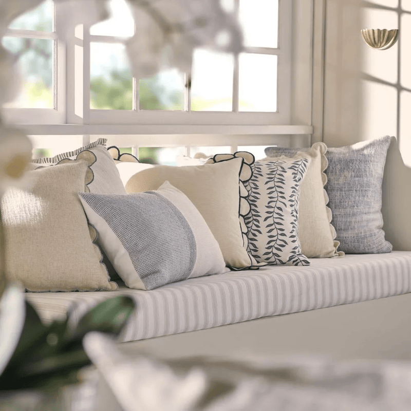 Florabelle Living CUSHIONS Highland Blue and White Cushion 40cm x 60cm