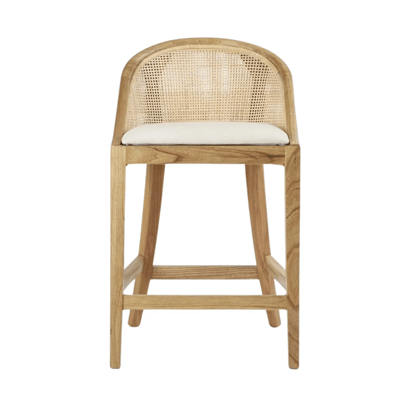 Oneworld Collection NZ Barstools Abbey Natural Rattan and Timber Coastal Counter Chair