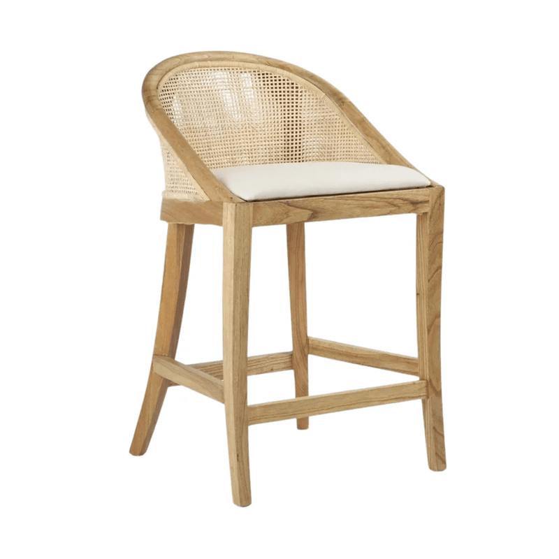 Oneworld Collection NZ Barstools Abbey Natural Rattan and Timber Coastal Counter Chair