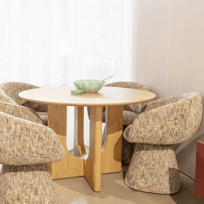 Robert Mark Limited Dining Tables Andi Round Dining Table Natural Oak Veneer 120cm