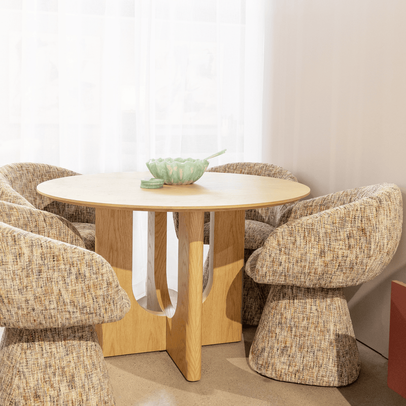 Robert Mark Limited Dining Tables Andi Round Dining Table Natural Oak Veneer 120cm