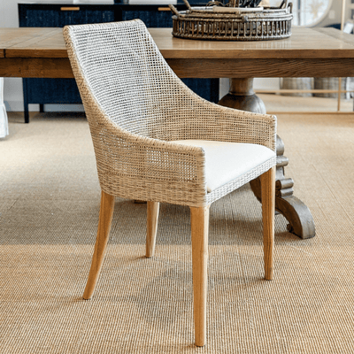 Oneworld Collection Dining Chairs Charlotte Rattan Dining Chair Natural